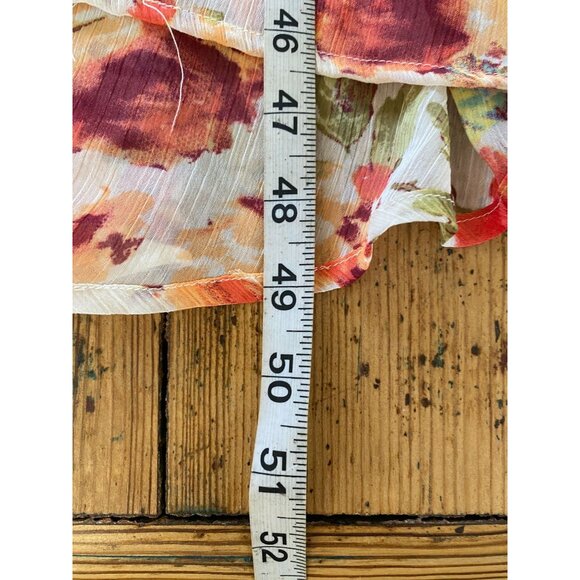 Anthropology Fig & Flower Womens Floral Print Dress Lace-Up Back Cap Sleeve L - Picture 7 of 8